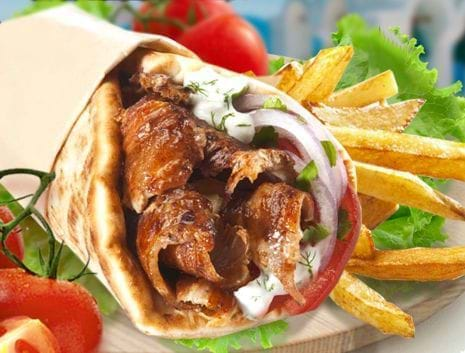 Kebab with pita bread